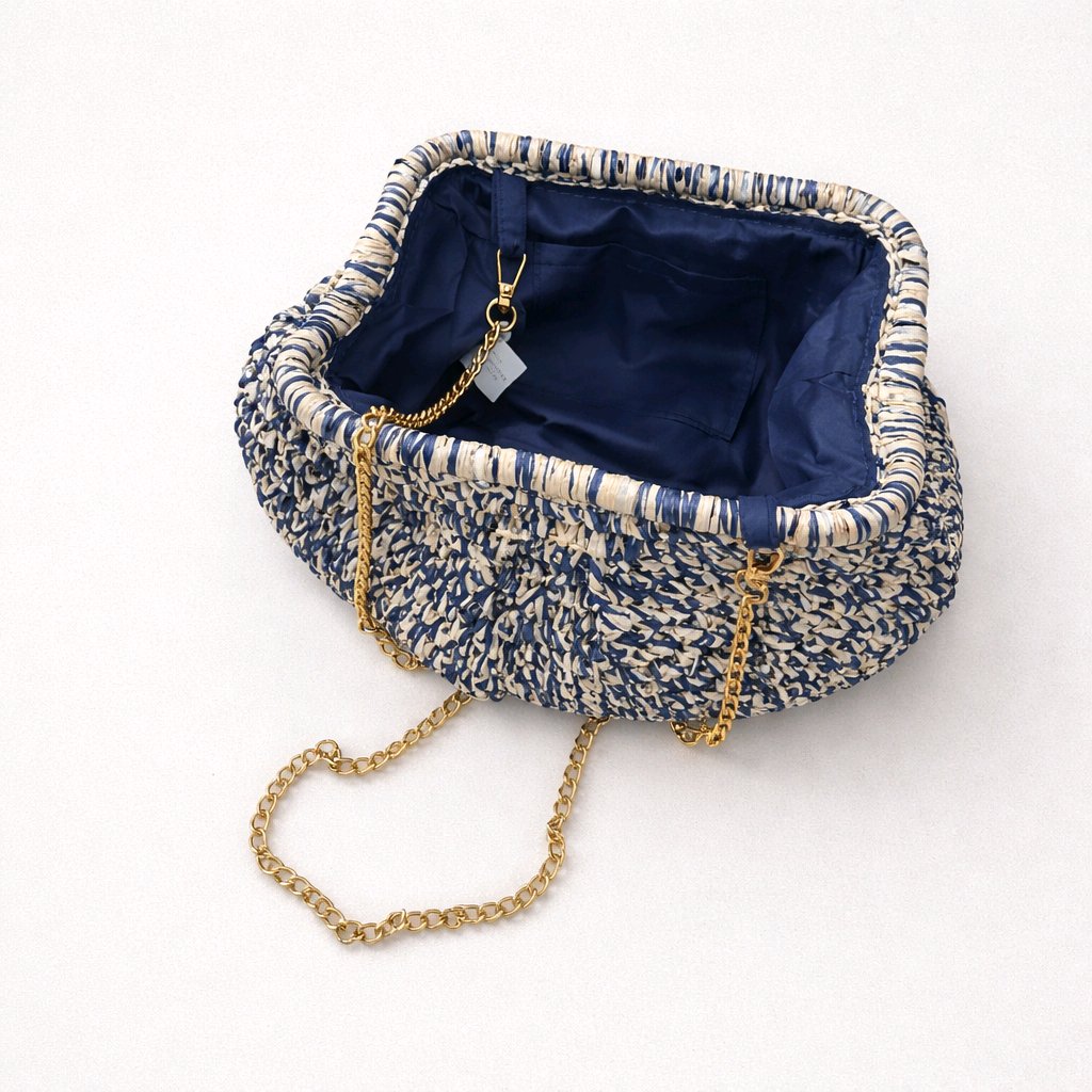 Bolso de rafia bicolor - Imagen 6