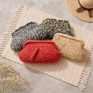 Bolso de rafia bicolor