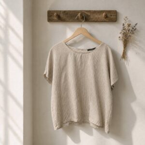 Blusa manga corta fluida de rayas