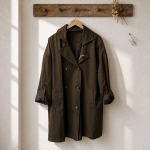 Gabardina larga broche