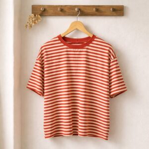 Camiseta rayas Teja y Arena