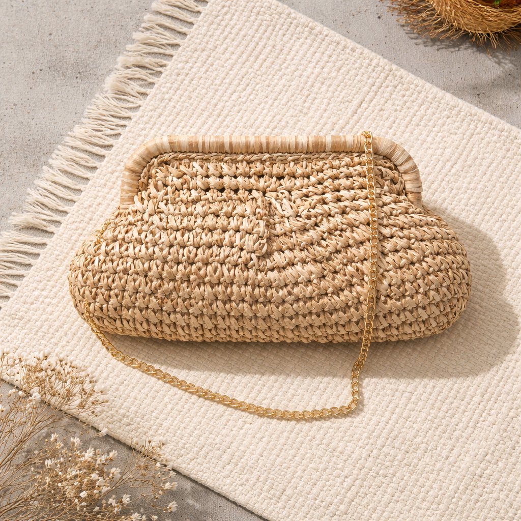 Bolso de rafia bicolor - Imagen 2