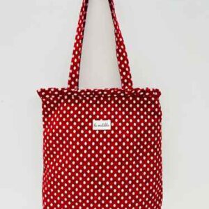 Bolsa Tote Volante Topos rojo