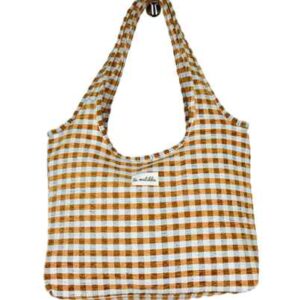 Bolso bandolera Gingham mostaza